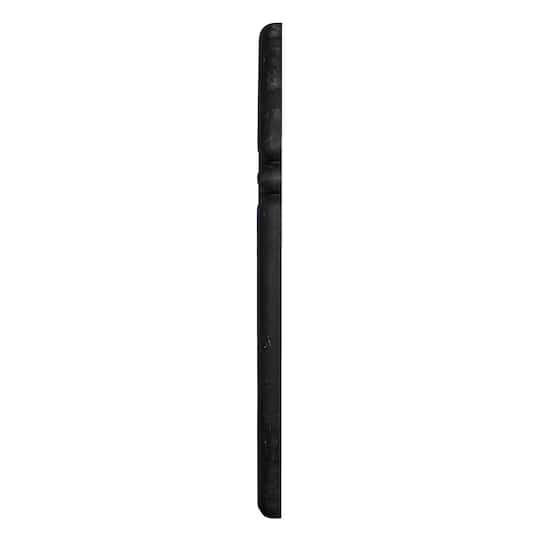 Oval Wood-Framed Mirror with Curved Border, Black
